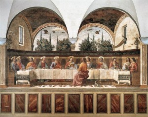 Ultima Cena, anno 1486 circa, affresco su muro, dimensioni cm. 400 X 800, Convento di San Marco, Firenze.